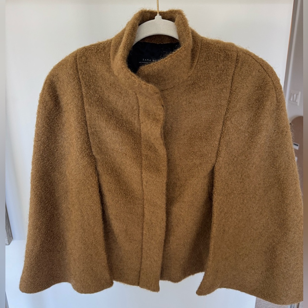Zara Camel Wool Cape